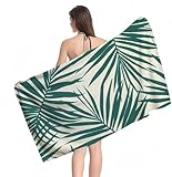 Strandtuch Grüne Pflanzen Mikrofaser Handtuch Groß 80 x 160 cm,Saunahandtuch Schnell Trocknendes,Sandfreie Stranddecke,Saugfähiges Badetuch,Platzsparende Reisehandtuch,Strandurlaub Must Haves Y1-715