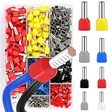 750 Stück Zwillingaderendhülsen Set, Twin Aderendhülsen Set 0.5mm² - 10 mm², Doppelt Aderendhülsen mit Praktische Sortimentsbox, Mehrfarbig Isolierte Aderhülsen Kabelendhülsen für Drahtverbindung