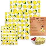 Nachhaltige Lebensmittelkonservierung mit 3 natürlichen Bienenwachstuchen, waschbar und wiederverwendbar, tragbares Küchenzubehör