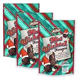 Jeckel Mini Wichtel Nougat ChoViva 3 x 100g – kakaofreie Schokoladenalternative auf Haferbasis mit Haselnuss-Nougat gefüllt – weihnachtlicher Snack aus ChoViva Schokolade zum Wichteln