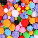 Adeteu Pompons zum Basteln, 1000 Stück 1-3cm Bunt Mini Pompons, Mini Pom Poms für Handwerk Herstellung, Pompons Bälle für Ostern, Weihnachten, Kinder, Bunte Pompons für Lustige DIY Kreative Handwerk