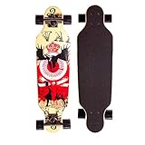 Sumeber Longboard Skateboard 31 Zoll for Anfänger Twin Tip Street Long Board Komplettes Drop-Through Freeride Skating Cruiser Boards mit Light Up Wheels für Jugendliche Erwachsene Kinder Als Geschenke