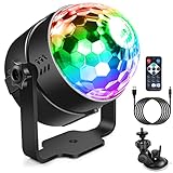 Discokugel, SEBRUANC Disco lichter LED Party lights Musikgesteuert Mini DJ Partylichter,Ständer mit Saugnäpfen Stroboskop Ball Bühnenlichter für KTV,Weihnachten,Home Parties,Kinder Geburtstag Geschenk