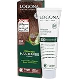 LOGONA Naturkosmetik Pflanzen-Haarfarbe Creme 230 Maronenbraun, Braune Natur mit Henna, vegane Farbcreme für eine dauerhafte Coloration, schonende Färbung für glänzendes Haar, 150ml