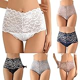 Rpporm Unterhosen Damen Sexy Unterwäsche Frauen High Waisted Slip Seamless Nahtlose Hohe Taille Unterhosen Sexy Hipster Soft Slips Spitze Bequem Underwear