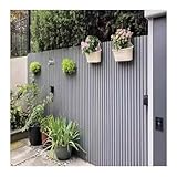 WPC Zaunpaneele für den Außenbereich, 3D-Lamellenwand für Balkon, langlebiges Holz, Kunststoff, Verbundzaun, stilvolle Außendekoration, wetterfeste Absperrplatte (21,6 x 70 cm)