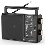 PRUNUS J-03 Tragbares Radio FM AM, Radio Batteriebetrieben und AC-Strom, Mittelwellenradio Mit Exzellentem Empfang, 3W Großem Lautsprecher, Einfaches Radios Für Senioren.
