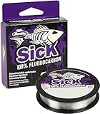 Berkley Sick Fluorocarbon-Vorfachmaterial – durchsichtige Fluoro-Carbon-Angelschnur, schnell sinkendes und unsichtbares Raubfisch-Angelvorfach, 50 m, farblos