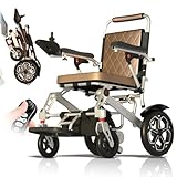 Faltbarer ultraleichter Elektrorollstuhl mit 12/20/30Ah Lithium-Akku (20–45 km), 400W Antrieb, Federung & pannensichere Reifen, Aluminiumrahmen, Fernsteuerung & Sprachansage für Senioren (12A)