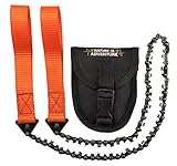 Mehr Biss mit 33 Zähnen aus Carbonstahl - Nature is Adventure Handkettensäge inkl. Gürteltasche - Premium Survival Ast-Säge Gartensäge für Camping, Garten & Outdoor-Zubehör