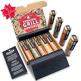 Grill Zubehör Weihnachtsgeschenke für Männer - 5 erlesene BBQ Grillgewürze + Rezepte als Grillzubehör Geschenke für Männer | Papa Männergeschenke Gewürze Geschenkset by TIMBER TASTE®