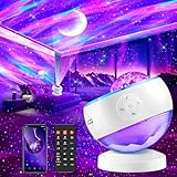 Sternenhimmel Projektor, 300-Lichtmodi Nordlicht Lampe, 15 White Noise Machine Bluetooth Projektor Galaxy Partylicht, Timer Sternenprojektor Lichterkette Zimmer Deko Mädchen Geschenke