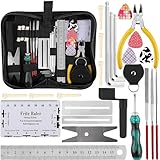 26Stk Gitarre Reparatur Werkzeug Set: HOMURY Gitarren Wartung Reinigung Set Pflegeset Komplettes Inkl Sechskantschlüssel Set, Saiten Organizer, Gitarre Tools Kit für Gitarre, Bass, Ukulele