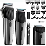 BESTBOMG Haarschneidemaschine Profi, Haarschneider Herren Barber Set Friseur Set mit Elektrorasierer, Haartrimmer Bartschneider Barttrimmer Präzisionstrimmer Folienrasierer Nasenhaartrimmer