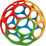 DOHE Educa - Sensorikball für Babys - Leicht und flexibel zu greifen, Neugeborene und Kleinkinder, Durchmesser 9,5 cm, 4 Farben zur visuellen Stimulation, zum Kauen und Spielen, BPA-frei