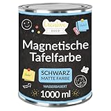 Creative Deco Magnetisch Schwarz Wandfarbe Kreidefarbe Tafelfarbe | 1000ml | 2 m² Effizienz mit 3 Schichten | Für Wand, Holz, Metall, Glas | Wasserbasis | Kreideschreiben und Zeichnen