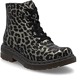 Rieker 78240-90 Damen-Stiefel mit Leopardenmuster, schwarz / goldfarben, 36 EU