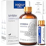 HIQILI Myrrhe Öl 100ml, 100% Reines Myrrhe Ätherisches Öl, Therapeutische Qualität, Duftöle für Diffusor, Bad, Haut & Haarpflege
