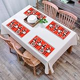 EYLOZS Tischsets Abwaschbar 4er Set,Platzset PVC Hitzebeständig rutschfest,Platzdeckchen für küche Speisetisch Hotel,Antike griechische Krieger, spartanischer roter Speer und Schild, Krieger,45x30cm