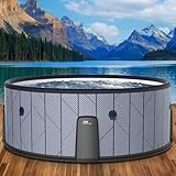 BRAST Whirlpool aufblasbar MSpa | 4-8 Personen | viele Modelle rund und eckig | Ø 125-224cm | In- Outdoor Pool | bis zu 144 Massagedüsen | inkl. Aufblasfunktion Abdeckung Timer Heizung | Tidal