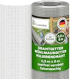 TTL GARDEN 50cm x 5m Drahtgitter feinmaschig rostfrei verzinkt 6,3mm Masche 0,55 mm Draht Stärke - auf Rolle Maschendraht Volierendraht Hasendraht Wühlmausgitter 5m x 0,5m breit 6,3 mm Maschenweite