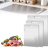 Titan Schneidebrett Set 3-teilig – Schneidebretter Kunststoff mit Saftrille & rutschfest – 25x15, 29x20, 39x28 cm – BPA-frei, spülmaschinenfest & messerschonend – Küchenbrett Set für Fleisch & Gemüse