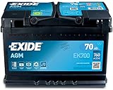 Exide 096 AGM Autobatterie, 70 Ah, AGM700 EK700