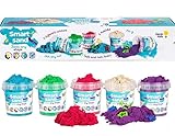 Magic Sand 750g Zaubersand - 5 Farben Bunter Sand Set, 5 Sandknete Zubehör - Spielsand für drinnen, Magischer Knetsand geschenke für Kinder, Mädchen und Jungen