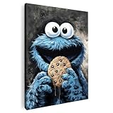 Artmazing | Krümelmonster Wandbild Modern | Coole Wandbilder Wohnzimmer | Wandbild XXL | Bild Leinwand XXL