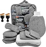 Auto Reinigungsset, 11Pcs Autowäsche Set Auto Waschen Set mit Reifenbürste,mehrzweck-reinigungstüchern, polierpad und Schwamm,innenreinigung weiche bürste für automovie