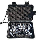 SHARROW 12pcs Pfeilspitzen Jagdspitzen 2 Klingen 100 Grains mit Broadhead Box für Armbrustbolzen Carbonpfeile (Schwarz)