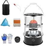 Tragbare Petroleumheizung mit Löschautomatik – Umweltfreundlicher, stromloser Heiz- und Kochgelegenheit – 6,0 Liter Tankinhalt für bis zu 18 Stunden Brenndauer – Ideal für Notheizung und Camping,Black