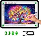 Zocelight A4 Leuchttisch Für Diamantmalerei,11000 Lux Ultraheller Leuchtplatte,Seitliche Tastenbedienung, 3-Farben Led Lichtpad,Magnetisch Lichtplatte Für Skizzieren,Zeichnen, Tattoo,Designen(Schwarz)