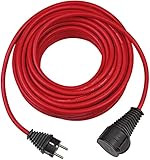 Brennenstuhl Baustellen-Verlängerungskabel (10m Kabel, für den Einsatz im Außenbereich IP44) rot