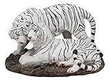 Ebros Dekofigur, Motiv: Albino Bengal, Weißer Tiger, als Raubfische, Waldtier, Riesen-Katzen, ideal für Regale und Schreibtischdekoration