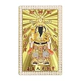 Generisch Chinesisches Neujahr Gott des Reichtums Metallkarte – Kupfer Gold Galvanisiert 8x5cm | Fruehlingsfest Gruss Sammlerkarte – Gluecksbringer Schutz fuer Zuhause Buero Laden Auto