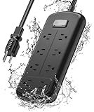 EIGSO Outdoor Stromleiste Wetterfest Überspannungsschutz Wasserdicht IPX6 mit 8 Breitsteckdosen Stromschlagfest Stromkabel