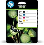 HP 903 (6ZC73AE) Multipack Original Druckerpatronen 1xBlau, 1xRot, 1xGelb, 1xSchwarz für HP OfficeJet 6950, 6951 HP OfficeJet Pro 6960, 6970, 6974