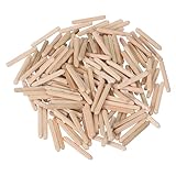 PATIKIL 150 Stück 4 x 30mm Holzdübel Set, Holzrillendübel Riffelholzdübel Holzstifte Dübel Set Gerillte Holzübelstifte Dübel Holz mit Rillen für Zimmerei Möbel Tür Kunsthandwerk Projekte