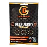 Dutch Giant Beef Jerky Teriyaki | 10 x 50 gram | Jerky Trockenfleish für menschen | Low-Carb, Hochprotein Snack | Knabberartikel | Gym Jerky 500g | Olivier Richters | Musclemeat | 100% Rindfleisch