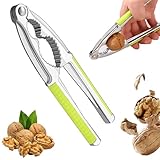Viechoes hochwertiger nussknacker,Nußknacker Edelstah,Walnüsse Nussknacker mit Rutschfestem,Metall Walnussknacker mit Rutschfestem Griff,für Pecan Walnut haselnüsse mit Schale paranüsse (Grün)