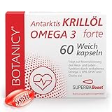 Omega 3 Krillöl Kapseln - 60 Stück - Antarktis Krillöl Forte - Für Herz und Leber - Superba Boost™ Omega 3 aus Krill - Omega-3-Fettsäuren DHA & EPA, Astaxanthin & Cholin