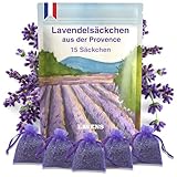 LAVENS | 15 Lavendelsäckchen | Französische Provence | 120g | Mottenschutz für Kleiderschrank, Getrockneter Lavendel, Duftsäckchen, Auto Duft, Raumduft, Lavendelduft, Lavendelbeutel