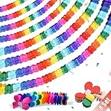 8 Stück Bunt Papiergirlande Deko,Papier Vierblättriges Kleeblatt Party Girlande,Girlanden Geburtstag,Hängenden Partygirlanden für Jugendweihe Party Hochzeit Karneval Fasching(A)