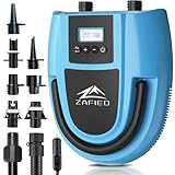 Sup Pumpe Elektrisch, Elektrische Luftpumpe 20PSI Hochdruck 12V DC Auto-Off Intelligente Zweistufige Tragbarer Inflator & Deflator mit LCD Digital für Stand Up Paddling Board,Schlauchboot (Blau)