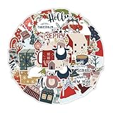 100 Stück Aufkleber Weihnachten, Sticker Weihnachten, Aufkleber geeignet für Weihnachtsstimmung Dekoration, geeignet für Skateboards Laptops Flaschen Telefonhüllen Fahrräder Wanddekorationen