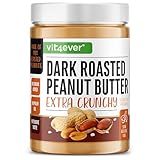 Erdnussbutter Dark Roasted - Extra Crunchy & intensiver Geschmack mit Salz verfeinert - 1kg natürliche Peanut Butter - High Protein - Erdnussmus ohne Zusätze von Öl oder Palmfett - Vegan