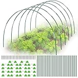 LYLIDIA 30pcs Folientunnel Pflanztunnel Bögen für Hochbeet Fiberglasstangen Stützreifen Gewächshausbogen Frühbeetaufsatz Zeltstangen Fiberglas Gewächshaus Hochbeete kit Zubehör & 18 Clips