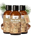 Heldengrün BIO Saunaaufguss Wald Berghütte [ECHTE BIO-ÖLE] - Saunaöl mit Zirbe, Tanne & Zedernholz - Natur Sauna Aufgussmittel mit ätherischem Bio-Öl - 3 x 100 ml