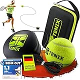 TENIX® Tennis-Trainer Set [mit Power-Grip-System] Tennis Trainingsgerät für Kinder & Erwachsene | Tennis alleine Spielen im Hof, im Park, auf dem Tennisplatz | Hole dir deinen Selbst-Trainer!